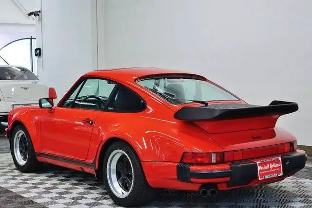 1987 porsche 911 turbo guards red black leather interior only 13,400 miles