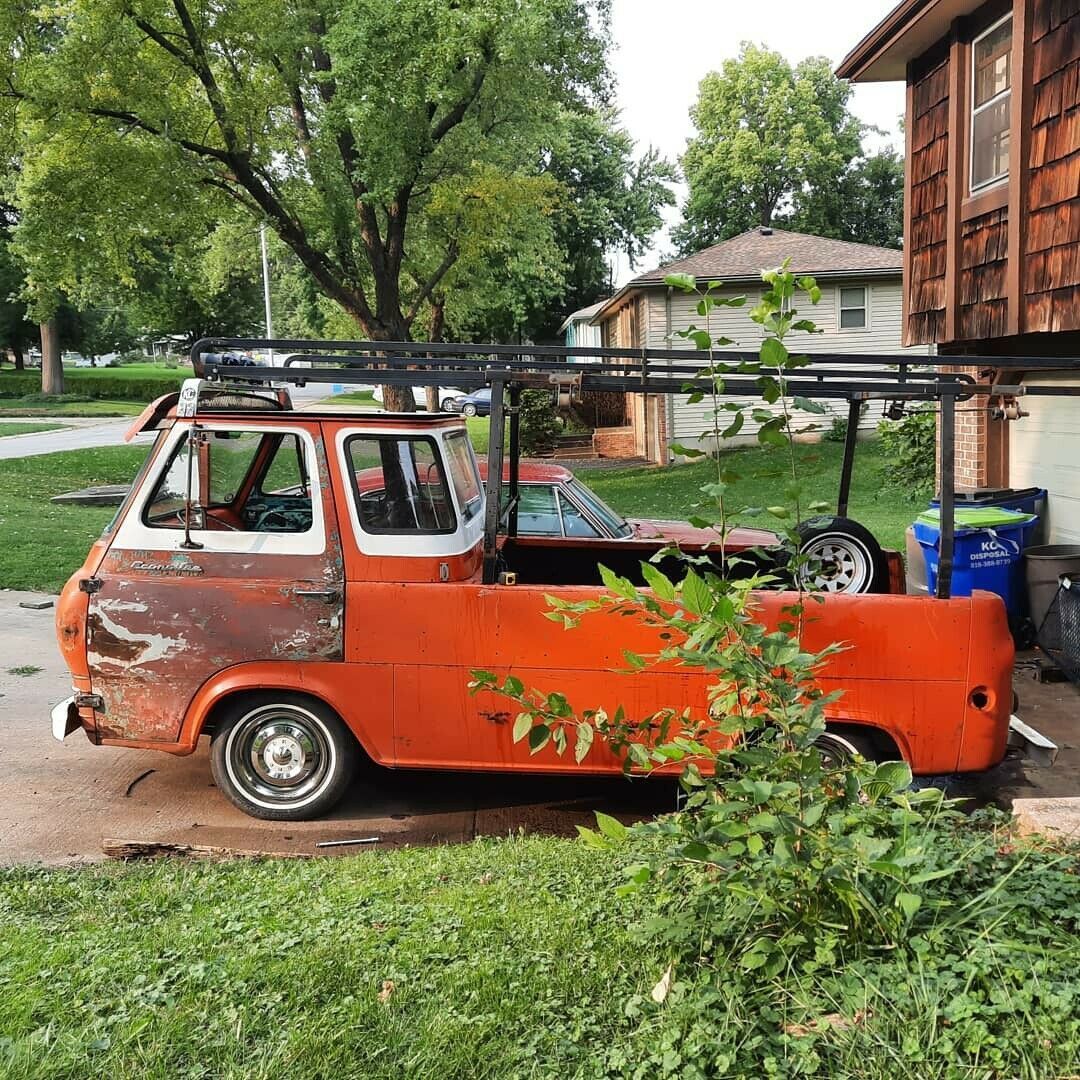 1965 ford econoline pickup orange rwd manual