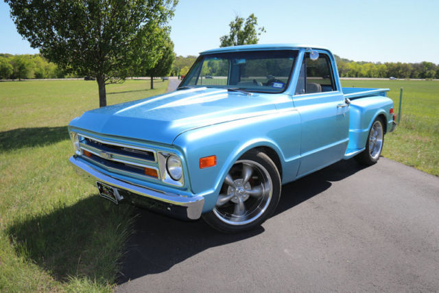 1968 chevrolet c10 stepside, a/c, auto,ps,pb 3125 miles light blue metallic pick