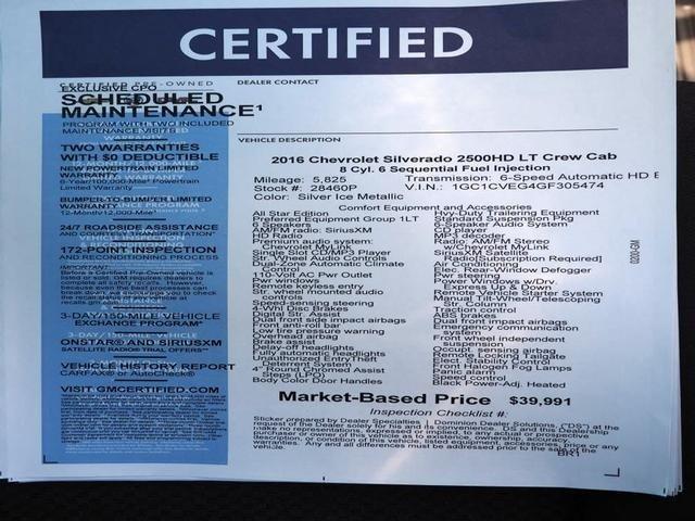 certified 2016 chevrolet silverado 2500 2wd crew cab lt tempe, az 85284 for sale in tempe, arizona