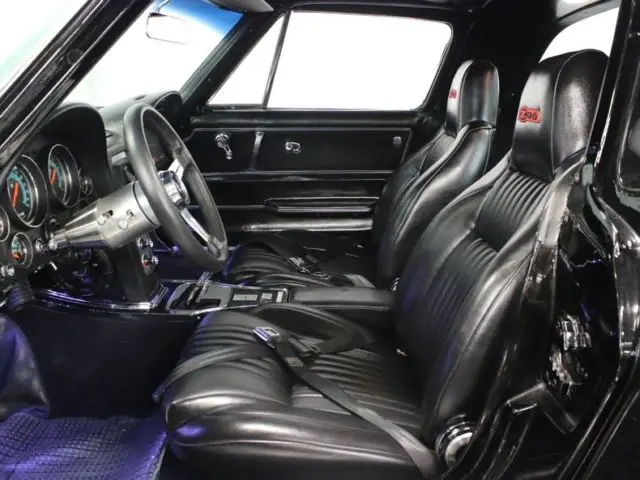 1966 chevrolet corvette restomod 491 miles black and red coupe ls6 v8 5 speed ma