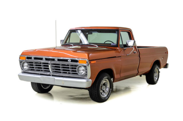 1975 ford f150 65621 miles copper pickup truck 302 ci 3 spd manual on column