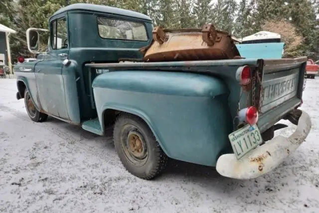 1957 chevrolet 3100 pickup green rwd manual
