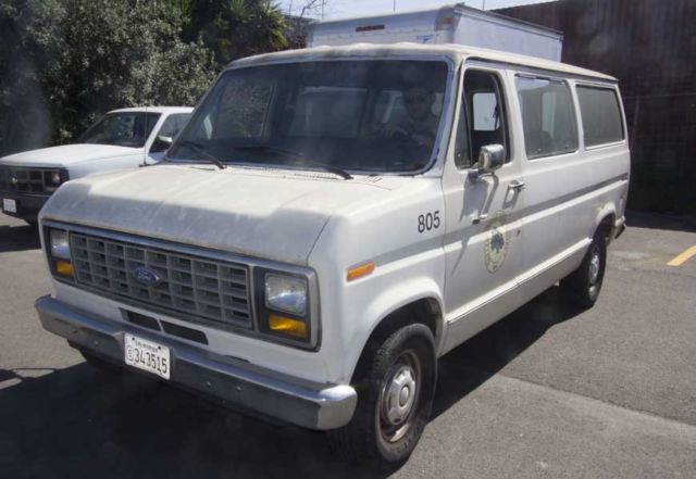 1991 ford 3 door club wagon extended passenger van white passenger