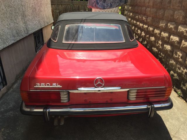 1972 mercedes-benz sl-class 350sl red/black original light