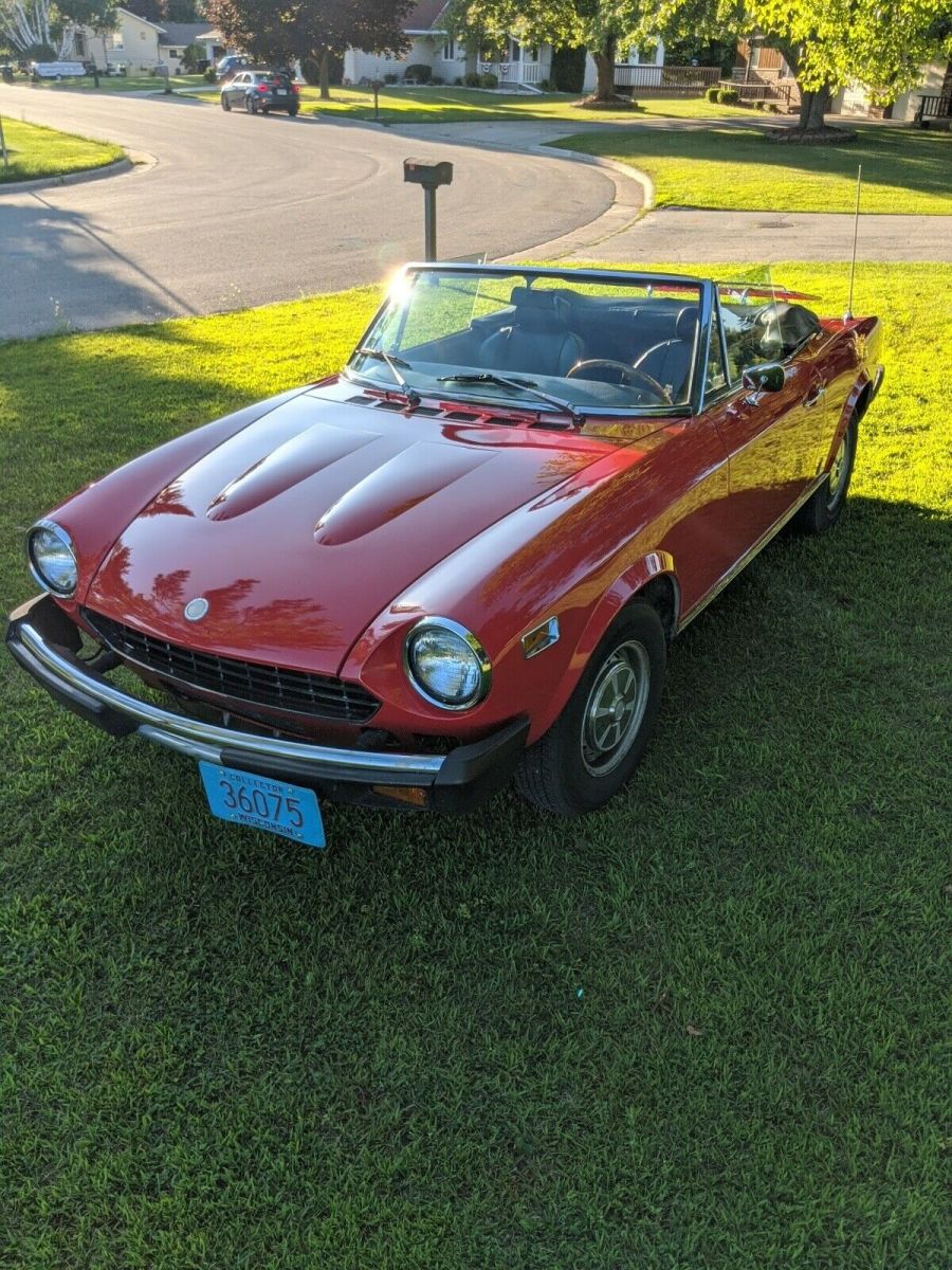 1978 fiat 124 spider 1800 convertible red rwd manual