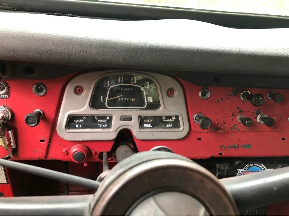 red 1972 toyota land cruiser i6 4-speed manual, us title