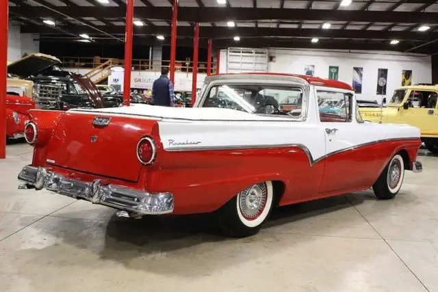 1957 ford ranchero 86425 miles colonial white/flame red coupe 292ci v8 3 speed