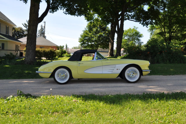1958 corvette fuel injected **rare factory original engine and panama yellow **