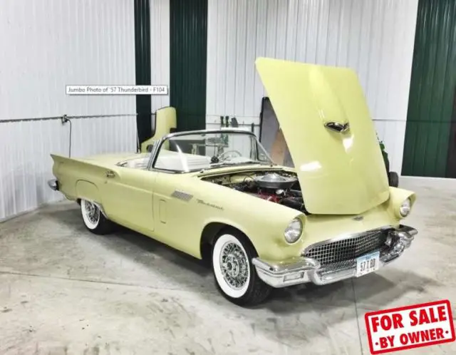 1957 ford thunderbird convertible classic car 8 cyl 3-speed manual iowa c84237
