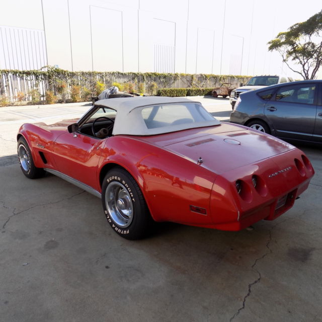 1974 chevrolet red corvette convertible 2-door 6.0l