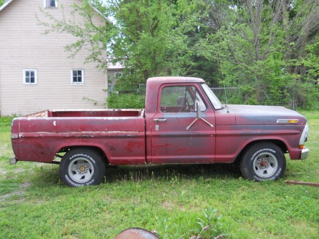 1970 ford f100 short bed straight 6 cyl f-100 pick up truck vintage