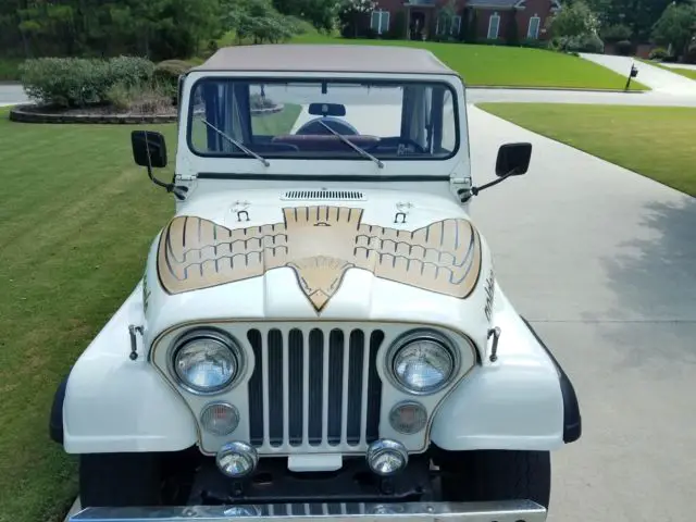 1978 cj-5 golden eagle, white with gold trim, levi edition, 304 v-8