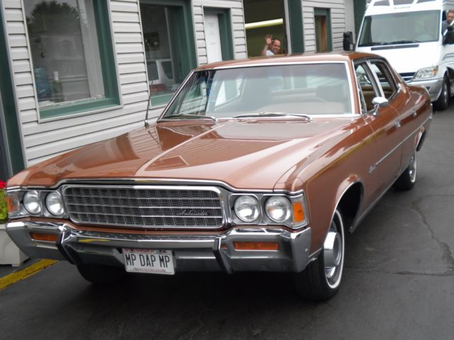 amc 1972 ambassador brougham 4-door sedan, bronze/gold, excellent condition