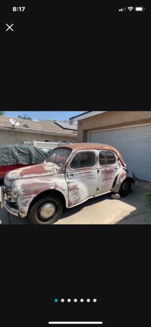 1950 renault 4cv sedan white rwd manual