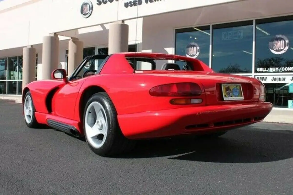 1993 dodge viper sports car 37905 miles red convertible 8.0l 10 cylinder engine