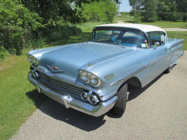 1958 chevrolet chevy impala 2 door 348 v8 automatic coupe blue