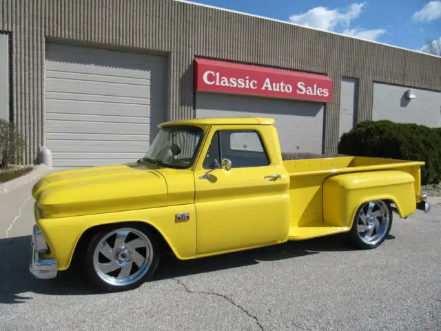 1966 chevrolet 1/2 pickup 900 miles yellow resto-mod-900 miles 8 cyl 5 speed au
