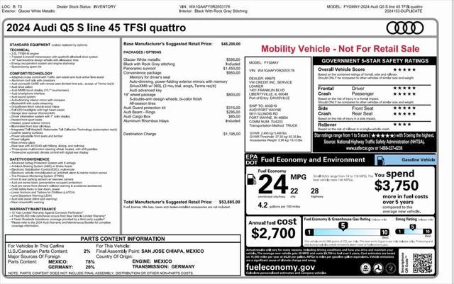 2024 audi q5 45 s line premium