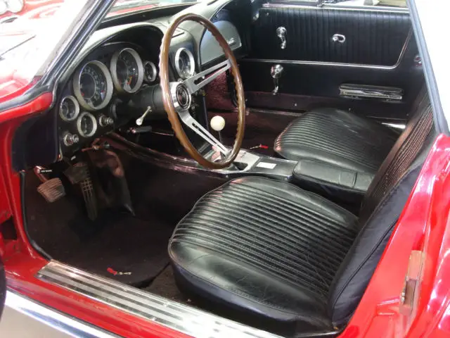 1964 corvette roadster red black interior 350 4 speed white top nice driver