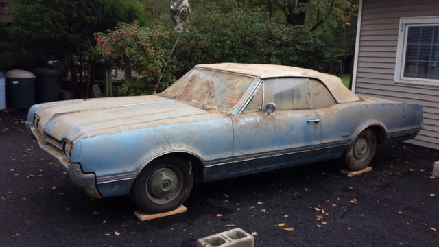 1966 66 olds oldsmobile cutlass convertible true barn find! all original
