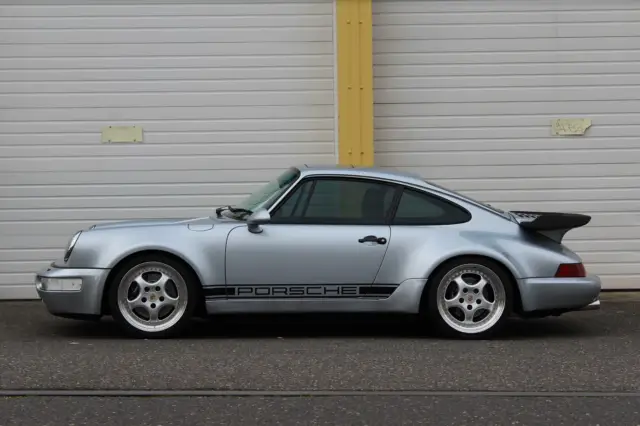 porsche 964 turbo polar silver on black rare