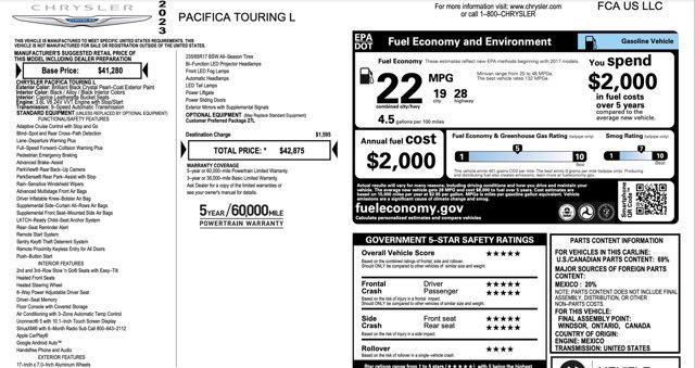2023 chrysler pacifica touring l