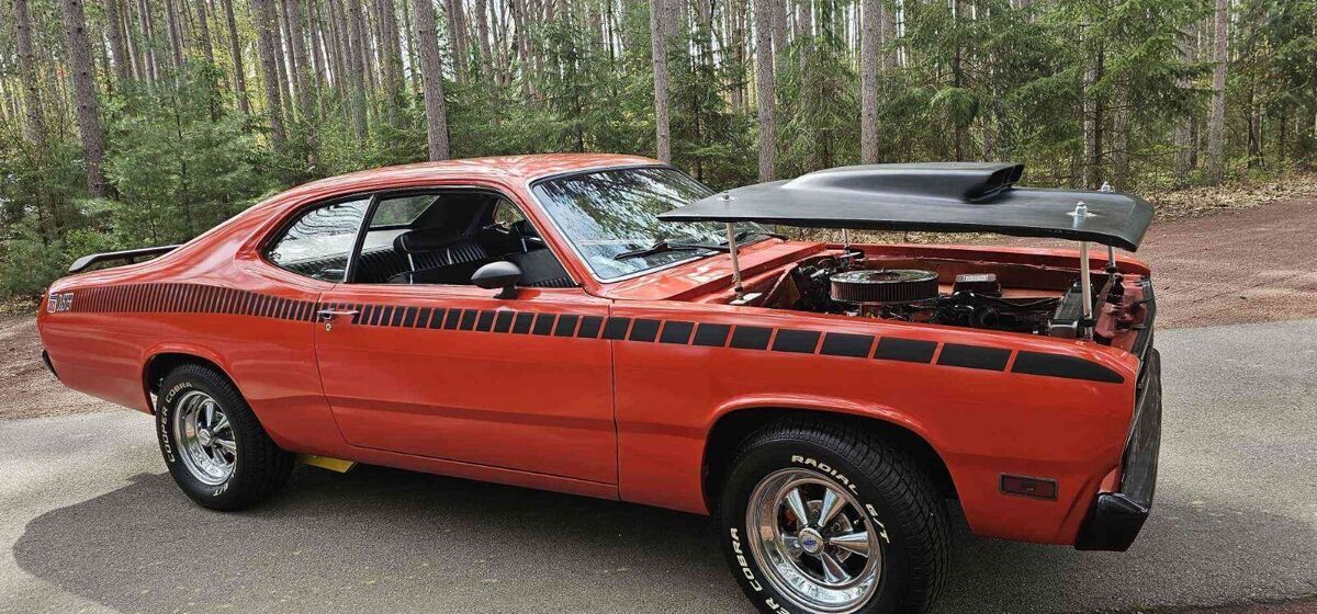 1971 plymouth duster coupe orange twister