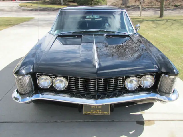 1964 buick riviera clean black shaved lowered restomod 425 nailhead super turbin