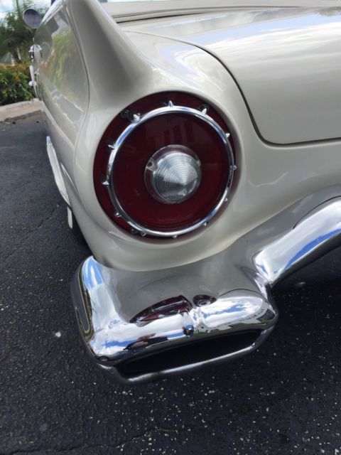 1957 ford thunderbird roadster,white with red, 4 speed hibernia auto restoration