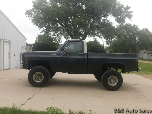 1977 chevrolet k10 shortbox 82321 miles black regular cab 8 cyl, automatic