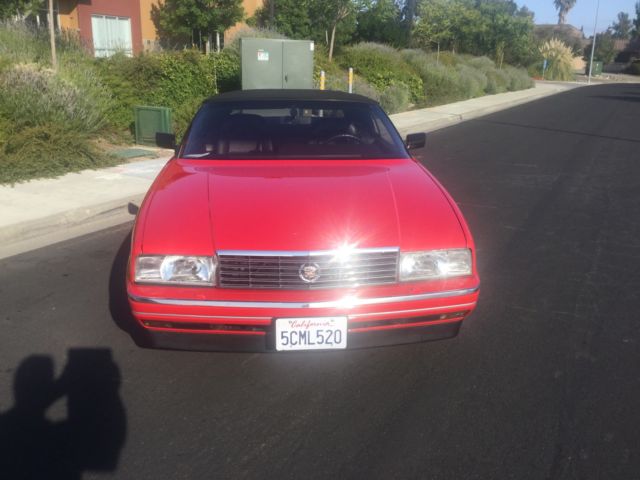 1991 cadillac allante - red with black leather - 47,248 original miles - ca car