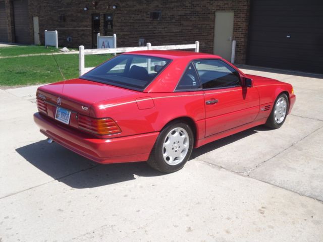 1993 mercedes benz 600 sl red with black interior excellent condition