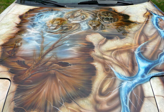 custom mazda convertible - only one in the world! air brushed safari theme paint