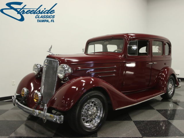 steel bodied '34, tri-power 350 v8, cold ac, 4-link, coilovers, 4 whl discs, ps!