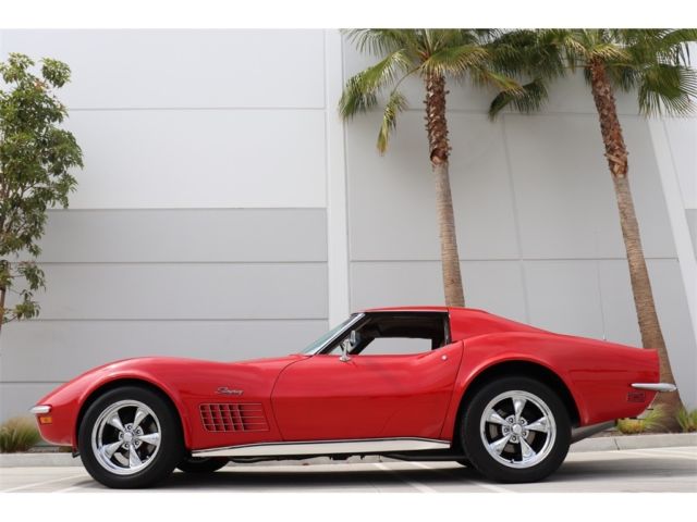 1972 chevrolet corvette 35360 miles red 454 v8 4 speed manual
