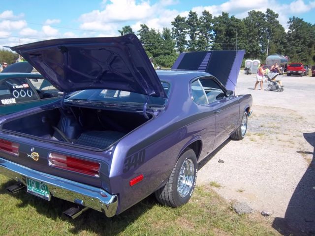 1972 340 4 speed plym. duster now with 360 magnum crate motor, plum crazy purple