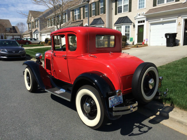 ford 1931 model a rumble seat coupe with rear mounted spare