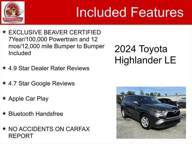2024 toyota highlander le