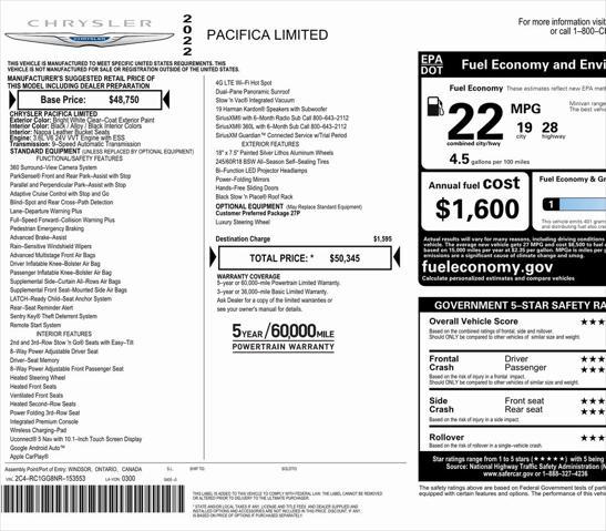 2022 chrysler pacifica limited