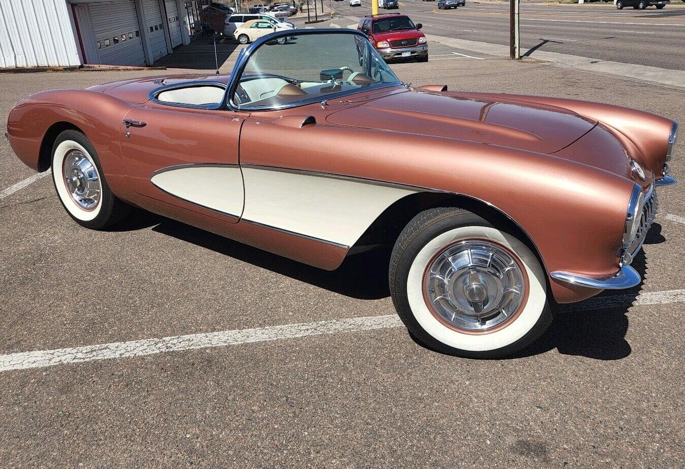 1956 chevrolet corvette restomod in aztec copper 383 chevrolet w edelbrock