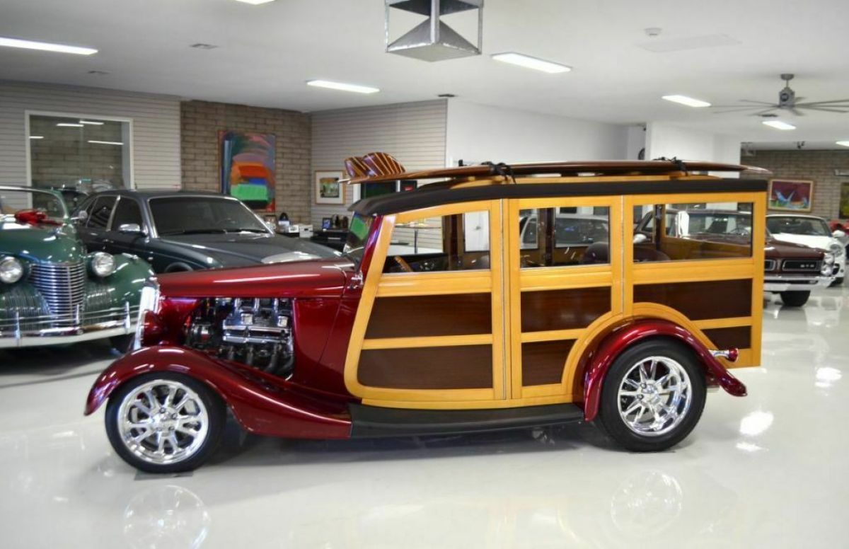 1934 ford custom woodie 2171 miles red wagon automatic