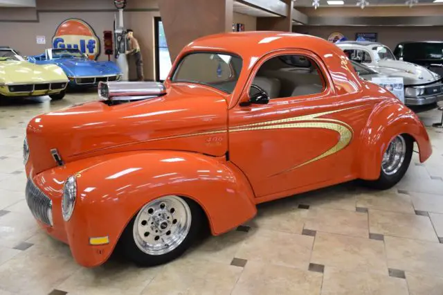 1941 willys coupe supercharged v8 0 orange 406ci 4 speed