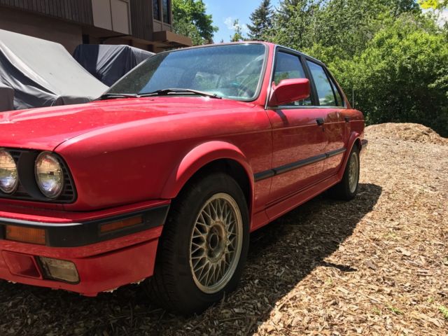 1991 bmw 325ix red all-wheel drive