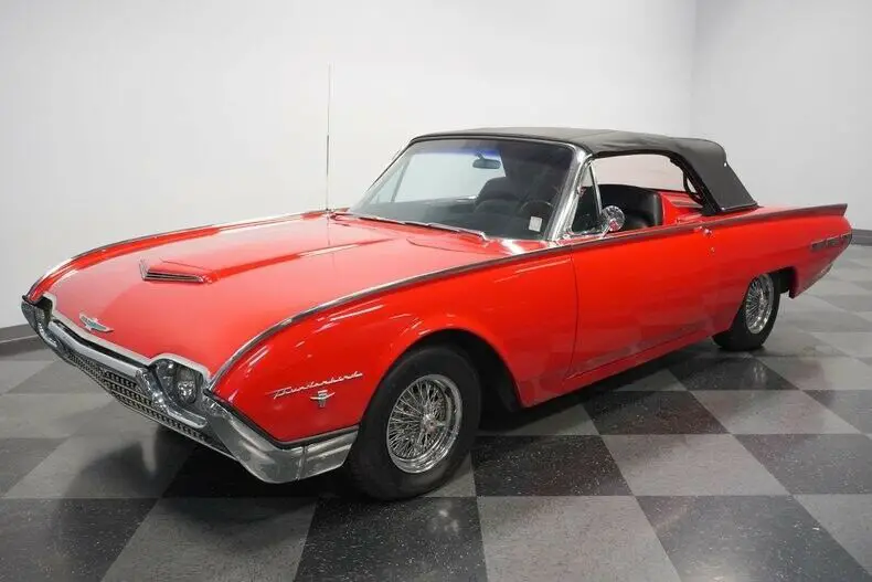 v8 auto bird tbird classic vintage collector droptop red black edelbrock