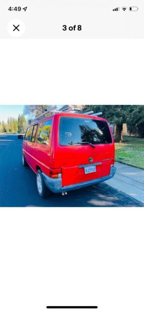1993 volkswagen eurovan van red fwd automatic gl