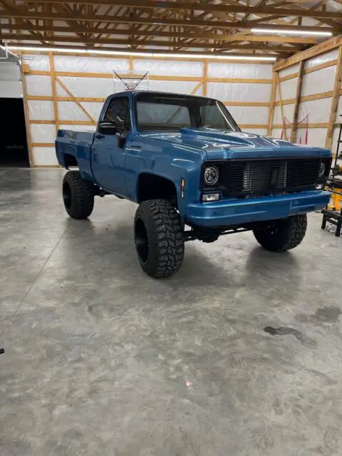 1977 chevrolet k10 pickup blue 4wd automatic custom
