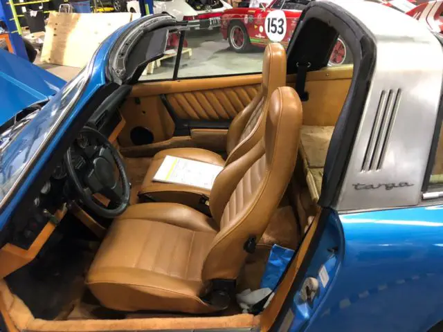 1977 porsche 911s targa minerva blue metallic/cork leather numbers match stock