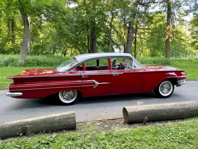 1960 chevrolet impala sedan red rwd automatic 4 door