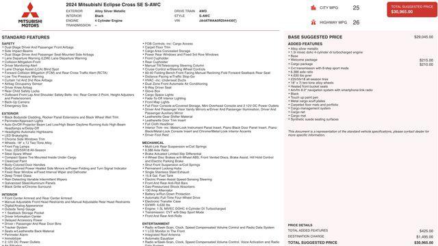 2024 mitsubishi eclipse cross se